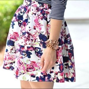 Floral full mini skirt from Express